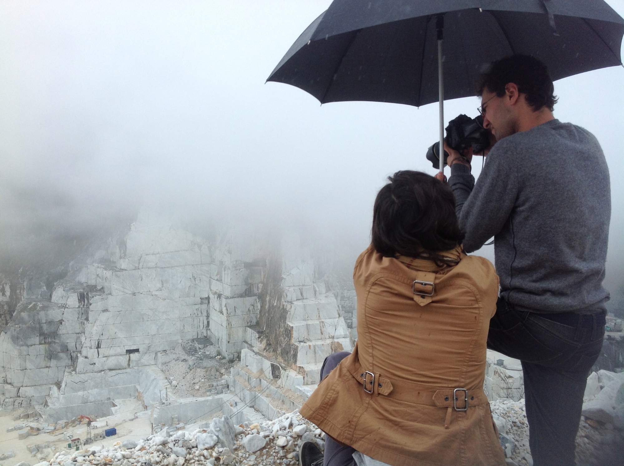 Players in the marble quarries of Carrara