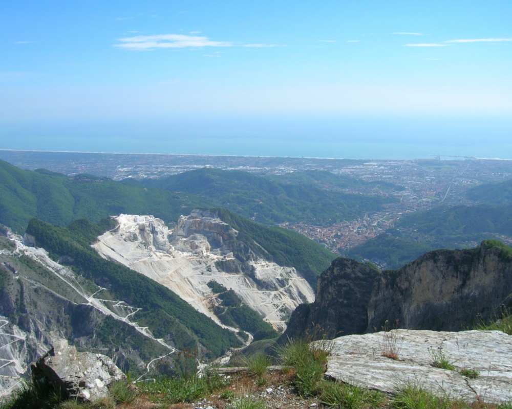 The marble quarries in Carrara