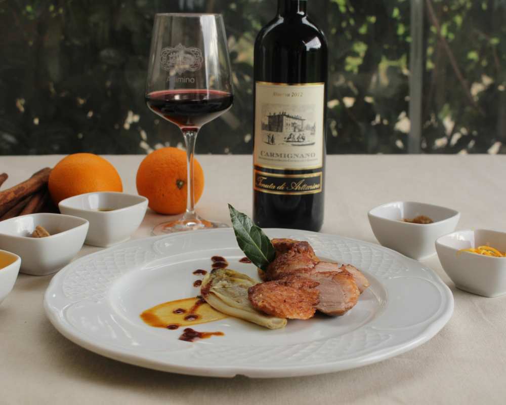 Duck with orange paired with Carmignano wine
