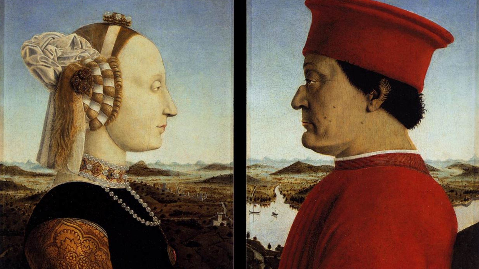 Porträt des Herzogpaars von Urbino Piero della Francesca Uffizien