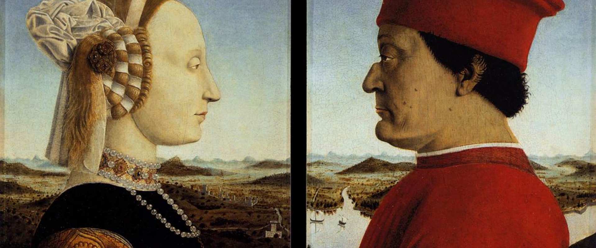 Los Duches de Urbino Federico da Montefeltro y Battista Sforza, de Piero della Francesca