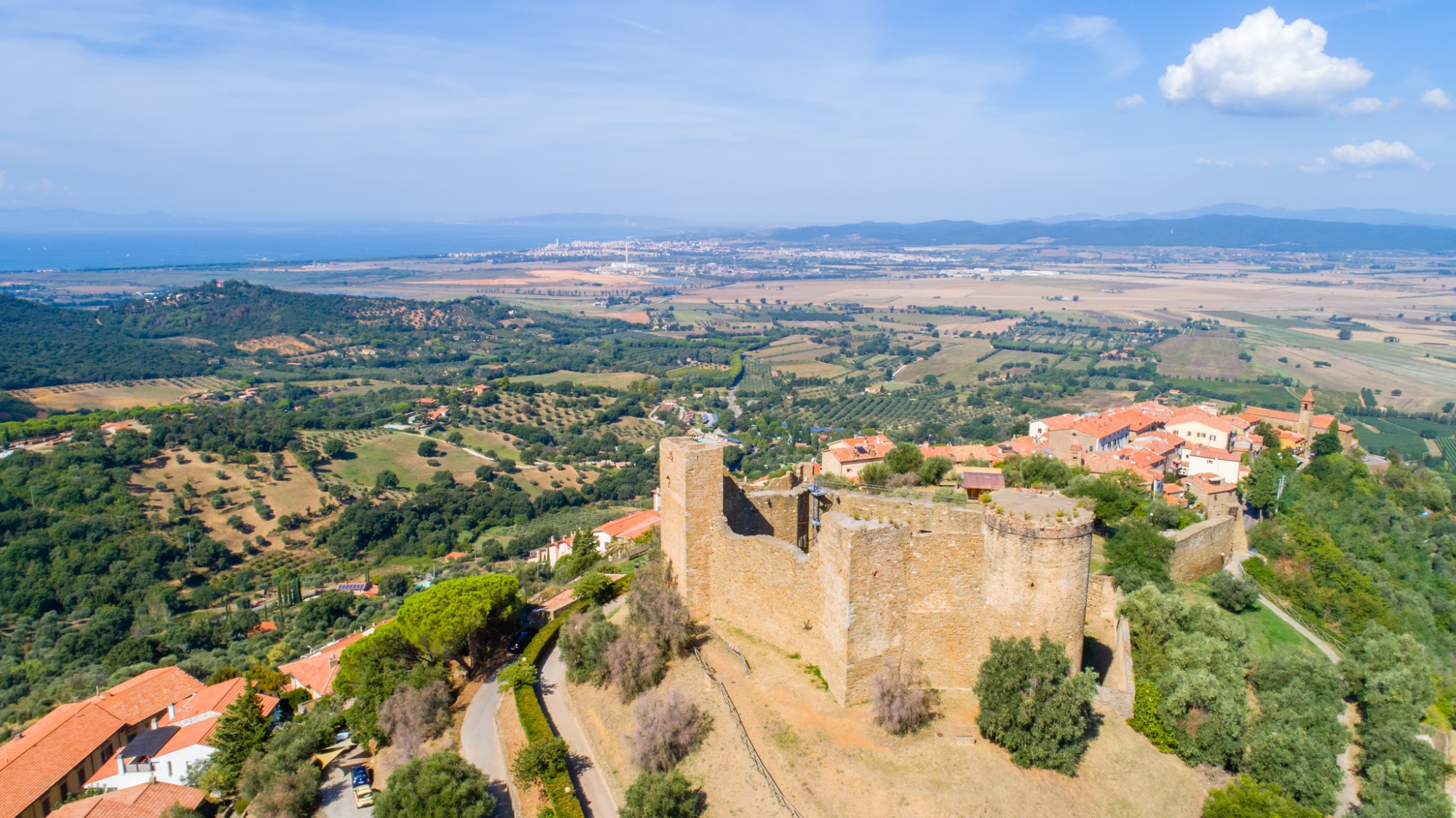 view from above the old castle ruins