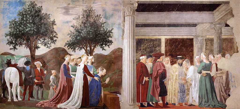 Detalle de las historias de la Vera Cruz de Piero della Francesca, detalle