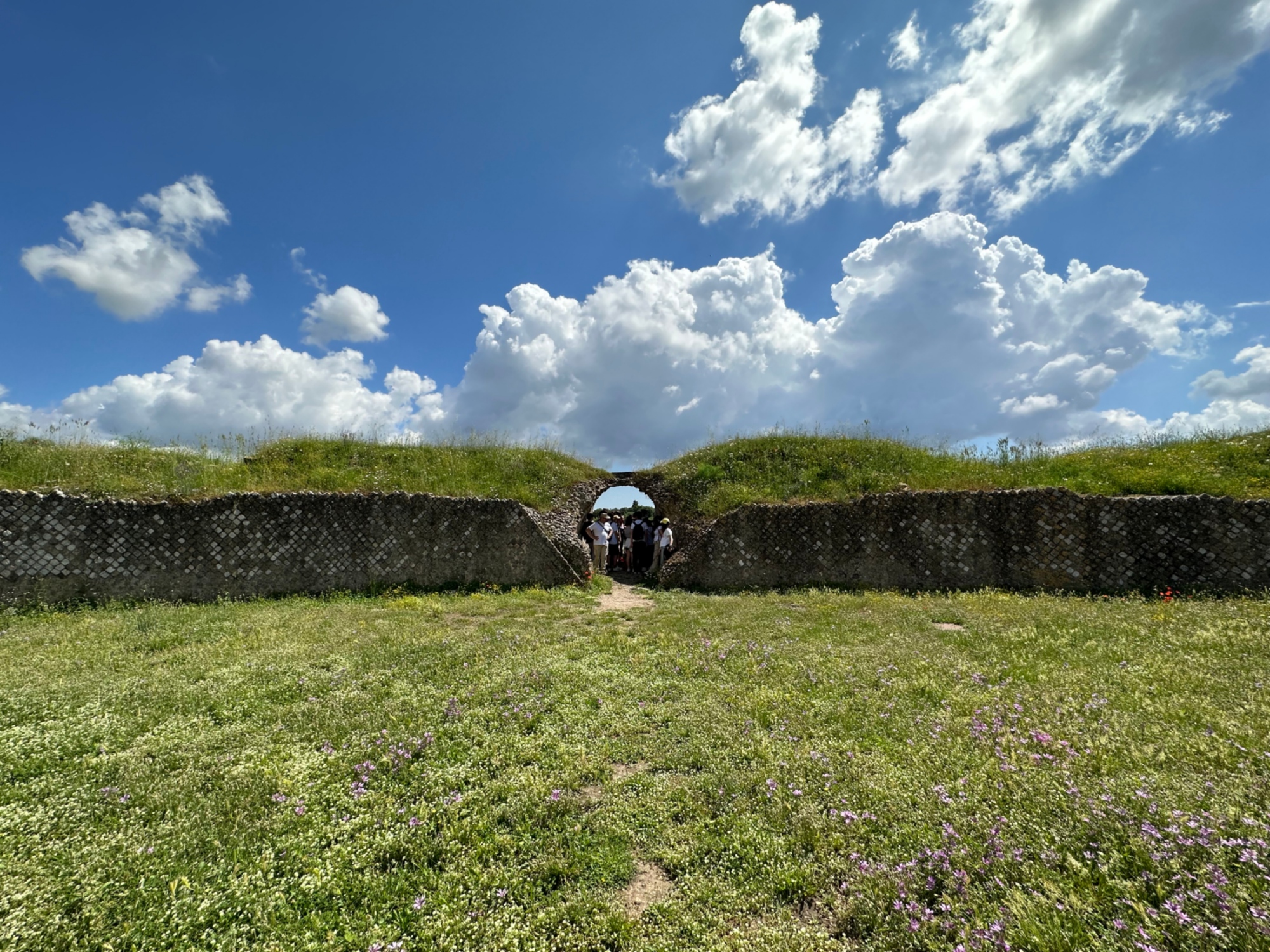View of the Archaeological Area of Roselle and the ruins of the amphitheater