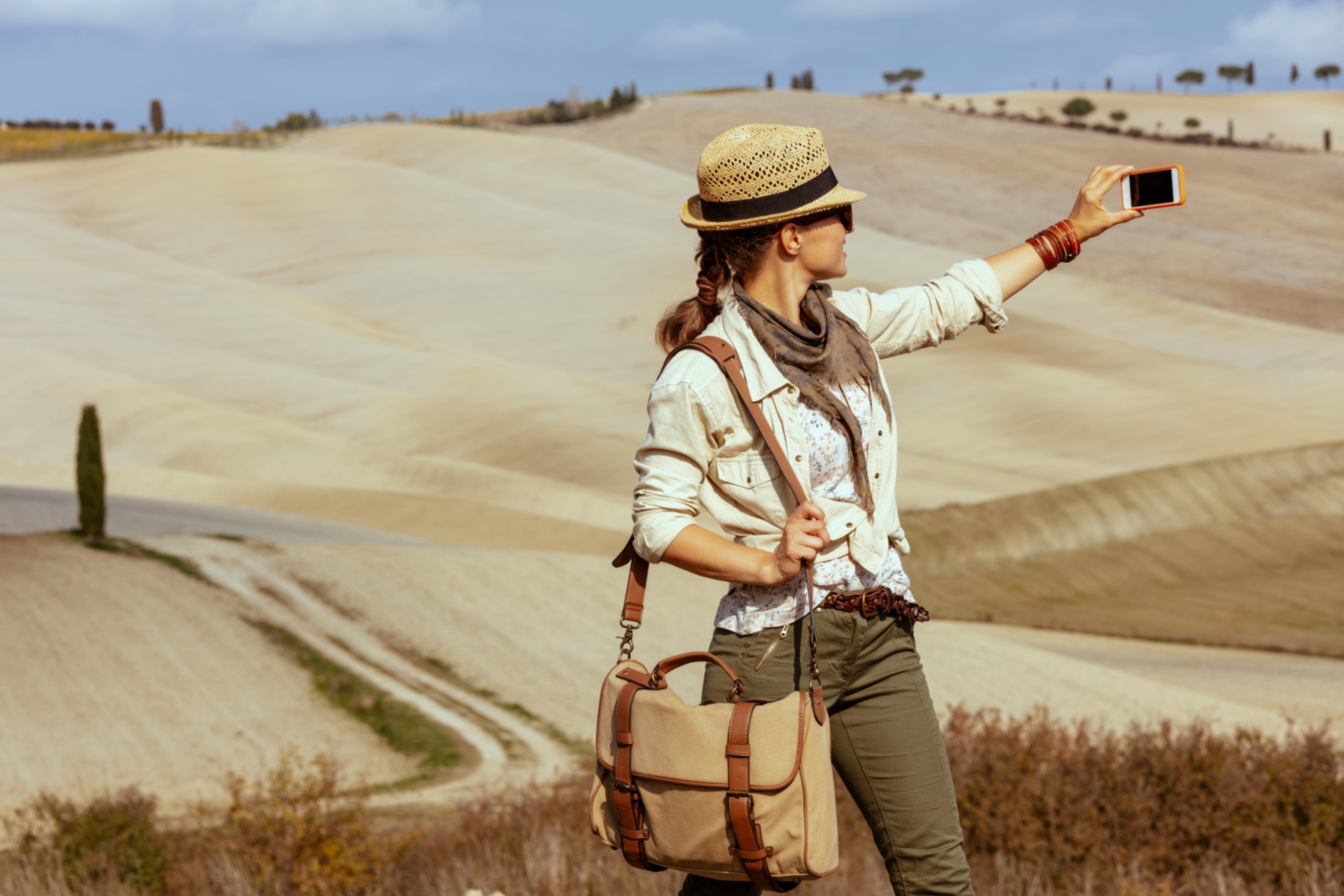 Le panorama de la campagne toscane, idéal pour de belles photos