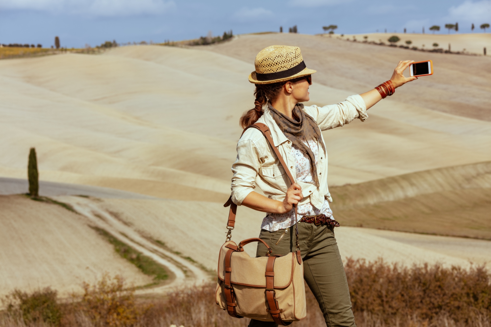 Das Landschaftspanorama der Toskana ist ideal, um großartige Fotos aufzunehmen