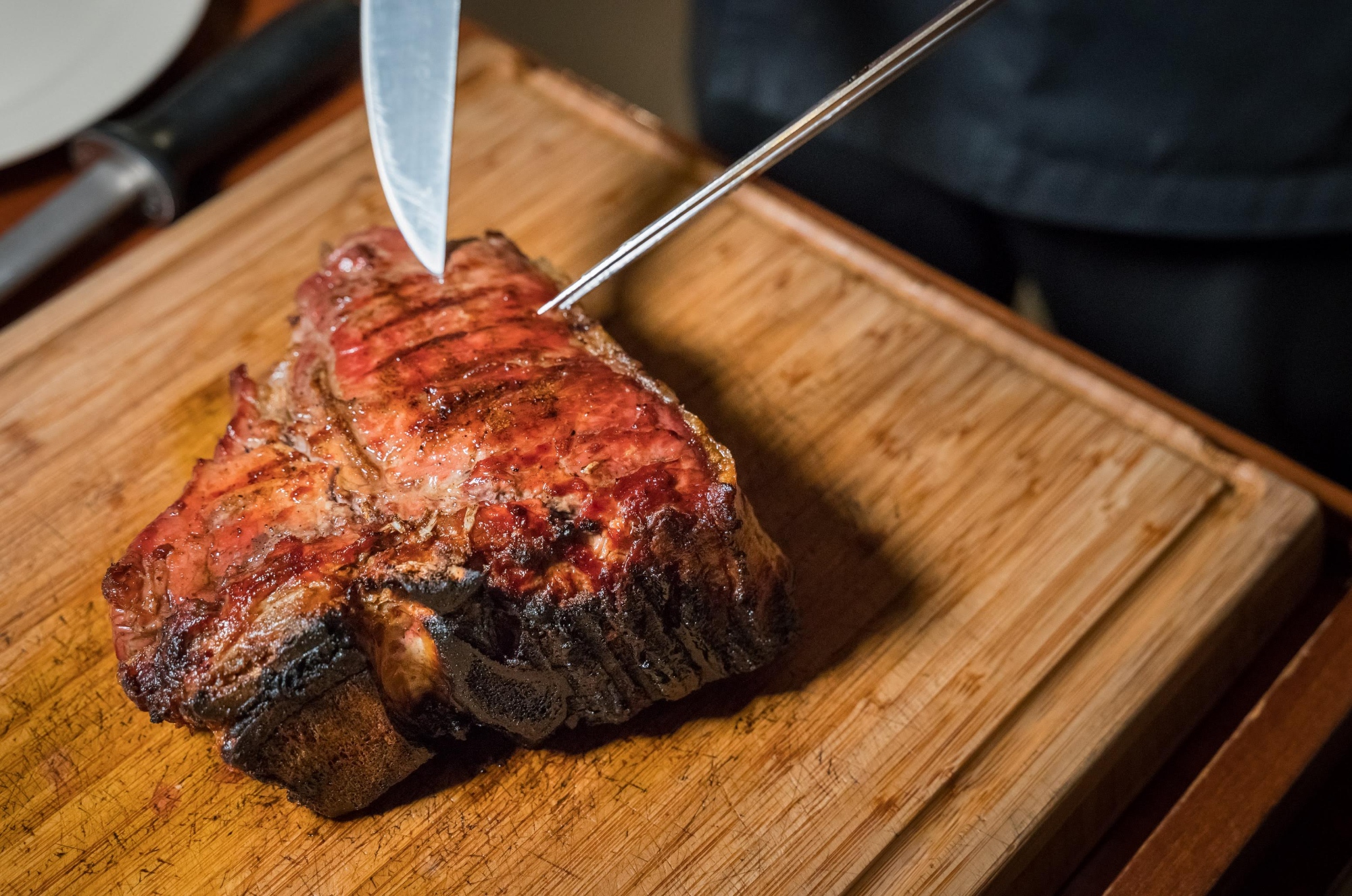 T-bone steak at Antica Porta di Levante restaurant in the Mugello