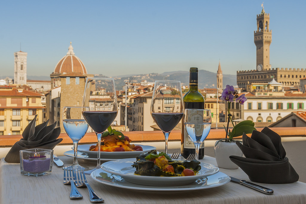 View from the terrace of Hotel Pitti Palace al Ponte Vecchio